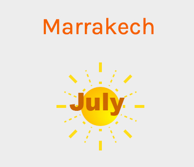 July weather statistics for Marrakech airport
